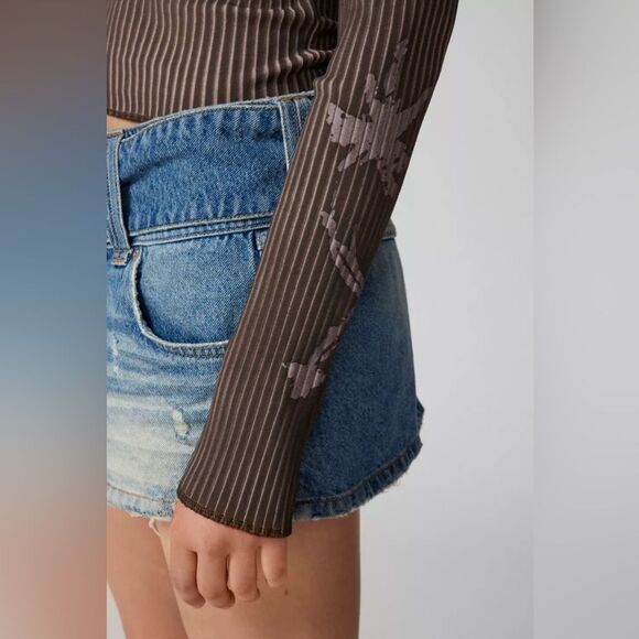 Urban Outfitters Y2K Ribbed Off The Shoulder Top - Picture 4 of 11